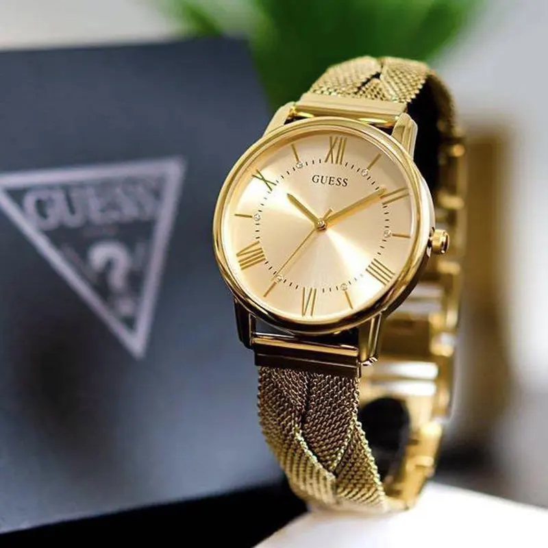 Guess Maiden Gold Dial G-link Ladies Watch- W1143L2